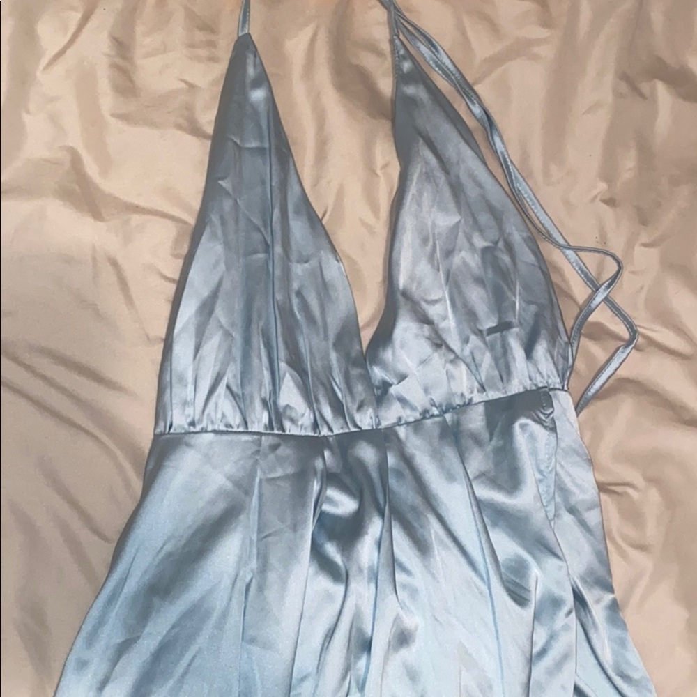 Silky blue maxi dress